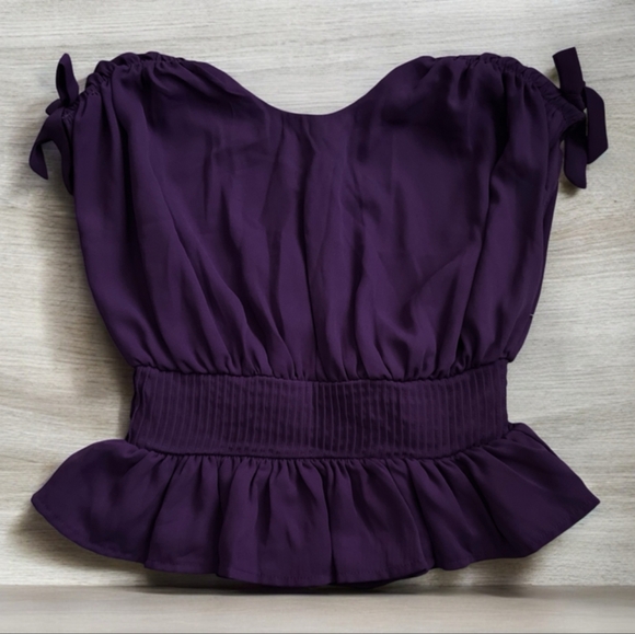 🥳 3/$15 KIDS CLEARANCE❣️ NWOT Girl's Tucker + Tate Purple Peplum Top Size 7-8 - Picture 1 of 1